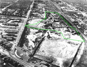 Historical photo from 1960 of the area facing west from Clonmore Drive