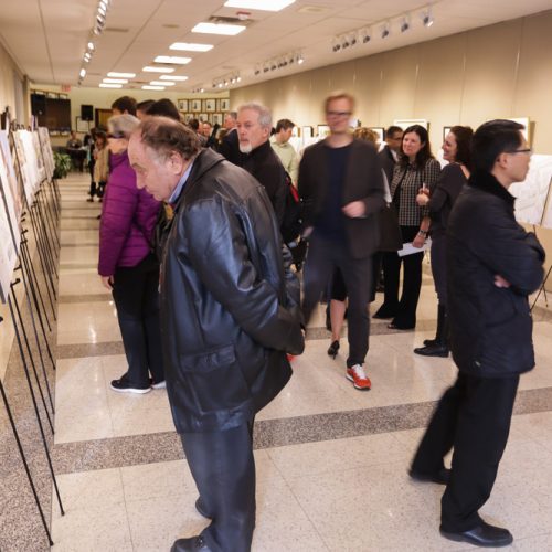 Viewing design submissions at the Etobicoke Civic Centre Design Competition