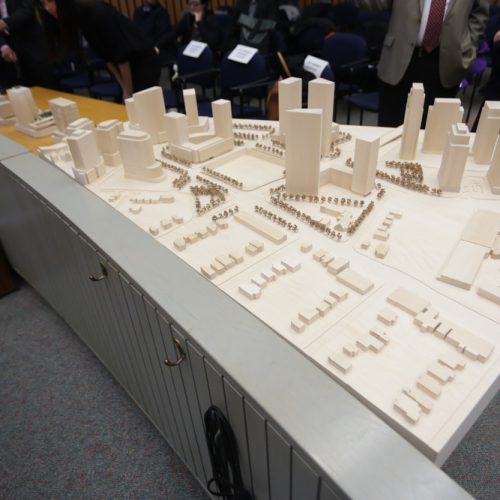 A model of the Etobicoke Civic Centre
