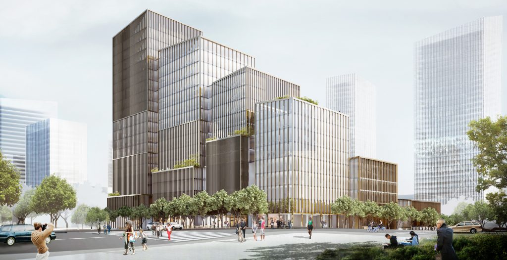 Photo credit: Adamson Associates/Henning Larsen/PMA - Northwest view towards the main entrance rendering