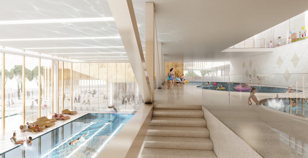 Photo credit: Adamson Associates/Henning Larsen/PMA - Interior view rendering of the pool areas