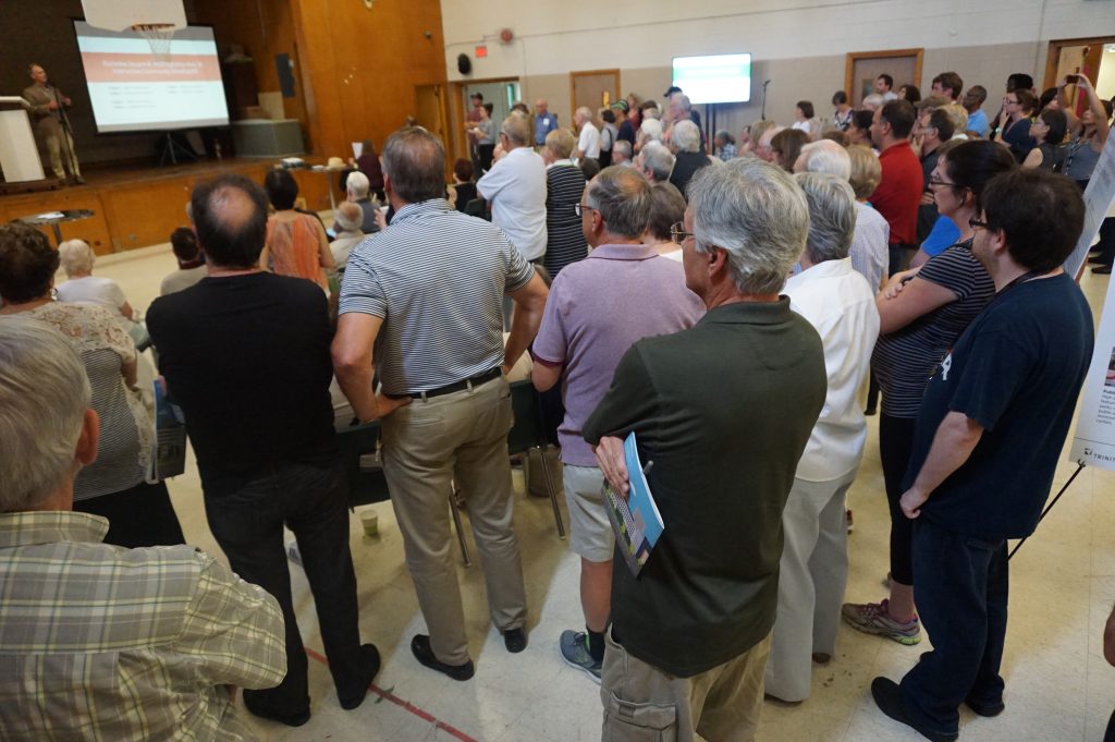 The Main Project Presentation underway viewed by community members